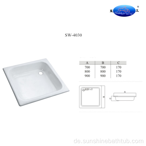 800x800 Porzellan Emaille Gusseisen Duschbasis